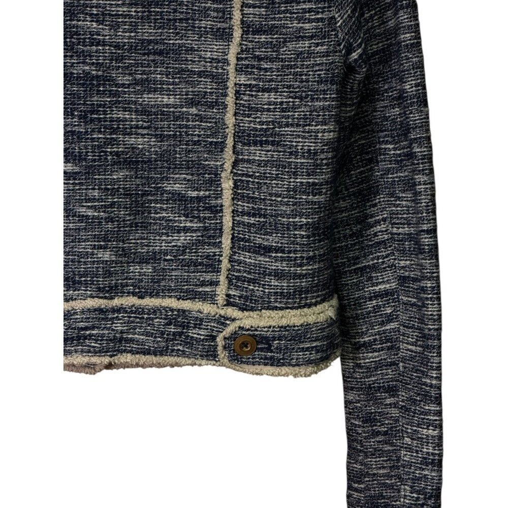 Anthropologie Ett:Twa Blue Tweed Trucker Jacket – XS – Textured Trim - Picture 8 of 16